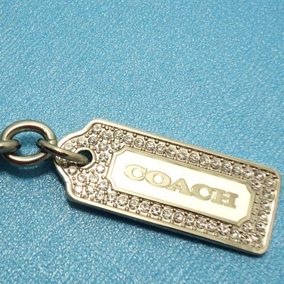 Coach Accessories - Coach Crystal Pave Silver Lozenge Key Chain Ring